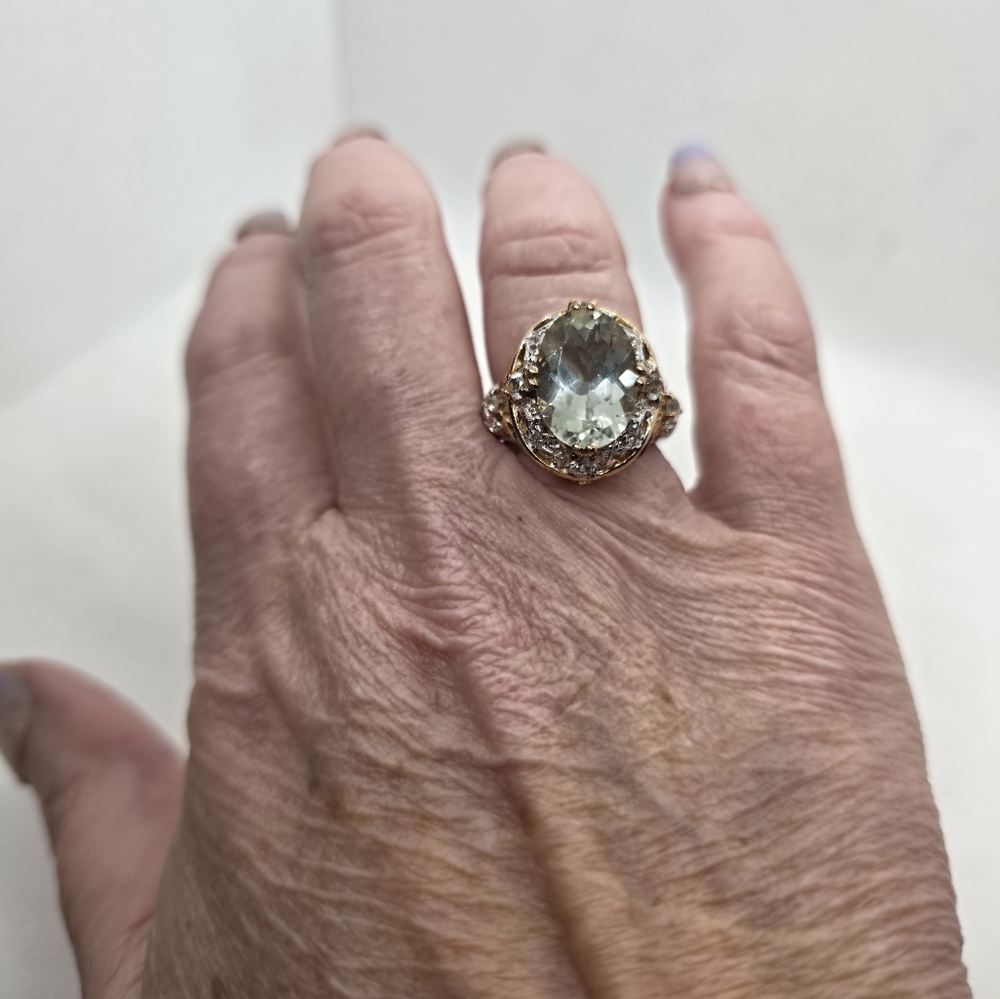 Like New Spectacular Rare Estate Victoria Wieck Genuine Prasiolite Ring - Picture 12 of 15
